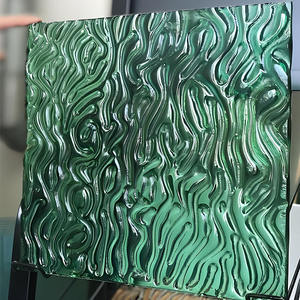 20mm Art décoratif <span class=keywords><strong>Relief</strong></span> verre fusionné extérieur intérieur décor minimaliste gris bleu Texture personnalisée motif verre décoratif - Product Image 2