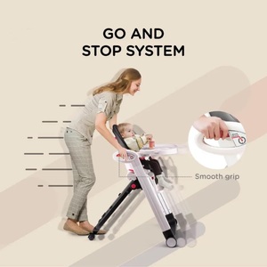 Chaise haute bébé pliable et réglable en métal au <span class=keywords><strong>design</strong></span> moderne, certifiée EN 14988 pour l'alimentation des enfants, idéale pour la cuisine - Vente en gros usine - Product Image 3