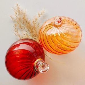Ornement de Noël en vitrail coloré gravé soufflé à la main sur mesure pour l'avertissement de la maison - Product Image 3