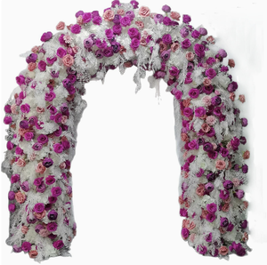 Nouvelle arche florale violette pour <span class=keywords><strong>mariage</strong></span>, arrangement pour activités extérieures, décoration de fond de cérémonie - Product Image 6
