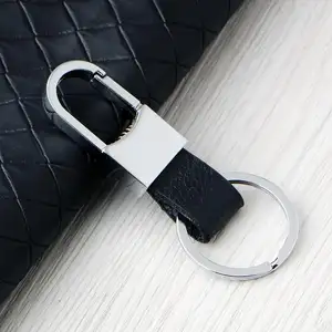 XIFENG Creative Business Men Metal Leather Waist Buckle Keychain Car Key Ring Custom Logo