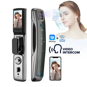 Nuevo diseño de seguridad WiFi reconocimiento facial cerraduras impermeables huellas dactilares cerradura de puerta de cámara inteligente con Video Dobell - Product Image 1