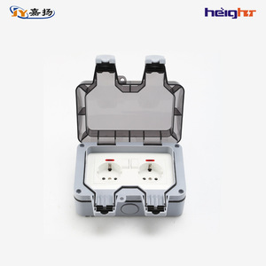 Height Outdoor Waterproof Socket Ip66 2 Outlets With <b>Switch</b> Indicator Light For Bathroom And Rain Protection - Product Image 2