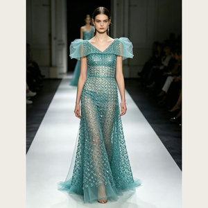 Tissu en <span class=keywords><strong>tulle</strong></span> perlé à grille de diamants et perles, 8 couleurs, avec sequins, pour robe de mariée et de demoiselle d'honneur G4124 - Product Image 2