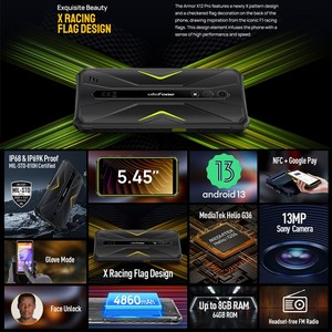 <span class=keywords><strong>Smartphone</strong></span> Ulefone Armor X12 5,45 pouces Android 13, étanche IP68, Octa Core, 4 Go de RAM, <span class=keywords><strong>antichoc</strong></span> pour le gaming, écran LCD 90 Hz, LTE GSM, 13 MP - Product Image 2