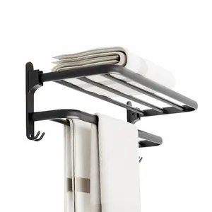 Direct Selling Collapsible Aluminum Towel Storage Rack Bathroom Accessories Wall-Mounted Towel Rack