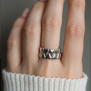 Heart Shape Stainless Steel <b>Ring</b> Unisex Fashion Jewelry Any Occasion JZ21524S - Product Image 1