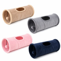 Tunnel de jeu pour chat en tissu doux, tunnel froissé pliable pour chat avec trou de surveillance, jouet interactif d'exercice pour chatons, lapins et petits chats