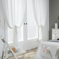 Cortinas Personalizadas al por Mayor de Color Sólido Semicransparentes de Gasa Adecuadas para Sala de Estar, Dormitorio y Balcón