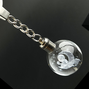 Sphère en verre cristal K9 de 30 mm, gravure laser interne personnalisée, lampe torche LED, porte-clés - Product Image 3