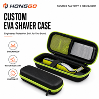 Étui de rangement pour rasoir sans fil EVA imperméable et écologique pour homme, fermeture éclair, 2-3 compartiments, voyage, design personnalisé