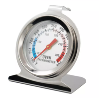 Termometer Dapur untuk Daging, Oven, Makanan, dengan Dial Penunjuk Suhu, Warna Perak, OEM, Alat Memasak dan Memanggang