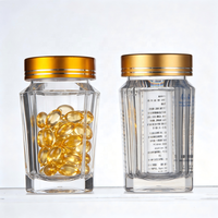 Vente en gros de pots carrés transparents en PS à paroi épaisse de 60 ml, contenants en plastique pour pilules de vitamines, logo personnalisé