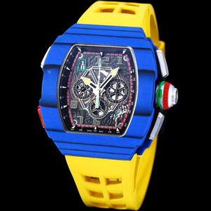Montre sport pour homme de luxe de haute qualité, chronographe ajouré, tachymètre multifonctionnel, saphir, fibre de carbone TPT - Product Image 1