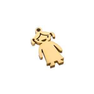 Liontin baja tahan karat anak laki-laki/perempuan dengan pesona punggung datar untuk hobbys, siluet sketsa karakter liontin kecil untuk membuat perhiasan - Product Image 4