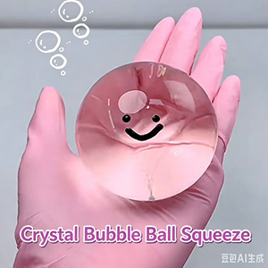 Juguete Blandito de Burbuja de Cristal Transparente, Pelota Antiestrés con Cara Sonriente, Juguete Sensorial para Aliviar el Estrés - Product Image 1