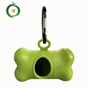 Màu xanh lá cây Băng ma thuật của hoàn toàn phân hủy sinh học chất thải vật nuôi Túi hình xương Dispenser với sắt Carabiner Nhựa Khóa Viên nang cho chó - Product Image 3