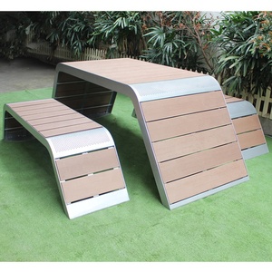 <strong>Outdoor</strong> Metal <strong>and</strong> WPC Picnic <strong>Table</strong> <strong>and</strong> <strong>Bench</strong> <strong>Set</strong> - Product Image 6