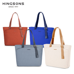 Kingsons Tote Bag Large Capacity Polyester Shoulder Bag With Zipper And Inner Pockets For Everyday Use - Product Image 1
