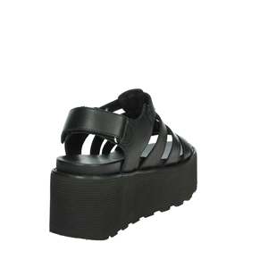 Sandales compensées noires pour femme Cult avec plateforme et lanières ajustables à boucle - Product Image 3