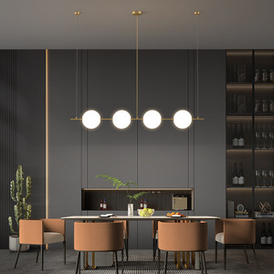 <span class=keywords><strong>Luminaire</strong></span> suspendu de style nordique pour restaurant, postmoderne, 4 lumières, noir, or, <span class=keywords><strong>verre</strong></span>, lampes suspendues pour salle à manger, cuisine, bar - Product Image 2