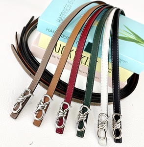 Nuovi disegni Double face da donna sottile in vera pelle con cinturini colorati fibbia con fiocco in vera pelle <span class=keywords><strong>cintura</strong></span> in vita - Product Image 1