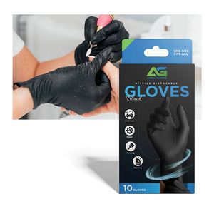 ถุงมือไนไตรล์สีดำแบบใช้แล้วทิ้งที่มีความยืดหยุ่นสูง - Product Image 1