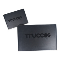 Boîtes d'expédition en carton ondulé noir mat personnalisées en gros avec logo en relief UV pour emballage de vêtements