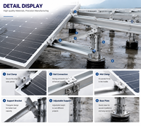 Systèmes de montage photovoltaïque Zhongxin avec rail en aluminium anodisé, résistance au vent de 60 m/s, pour toitures en tuiles, usage industriel, surfaces en béton