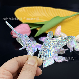 Hebillas de acrílico 3D con forma de mariposa, iridiscentes y transparentes, para decoración de accesorios de joyería DIY. - Product Image 4