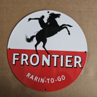 Panneaux en émail et porcelaine vintage, thème Cheval de la frontière, pour essence et huile automobile, vente en gros à prix réduit