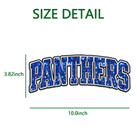 Nouvelle Écusson de Football Style Patch d'Équipe avec Paillettes, Applique Lettre Varsity Brodé Personnalisé à Thermocoller pour Fans, Cadeaux Souvenirs