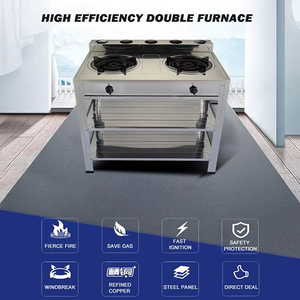 Appareils de cuisine à domicile au design moderne Double brûleur autoportant 150mm Brûleur en fonte robuste Table de cuisson à <span class=keywords><strong>gaz</strong></span> Cuisinière à <span class=keywords><strong>gaz</strong></span> combinée - Product Image 5