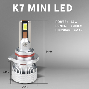 K7 Mini kỹ thuật số H4 Led Đèn Pha 100W Trắng H4 cao thấp chùm đèn LED H1 H7 CANBUS H11 led 9005 9006 12V sương mù ánh sáng - Product Image 5