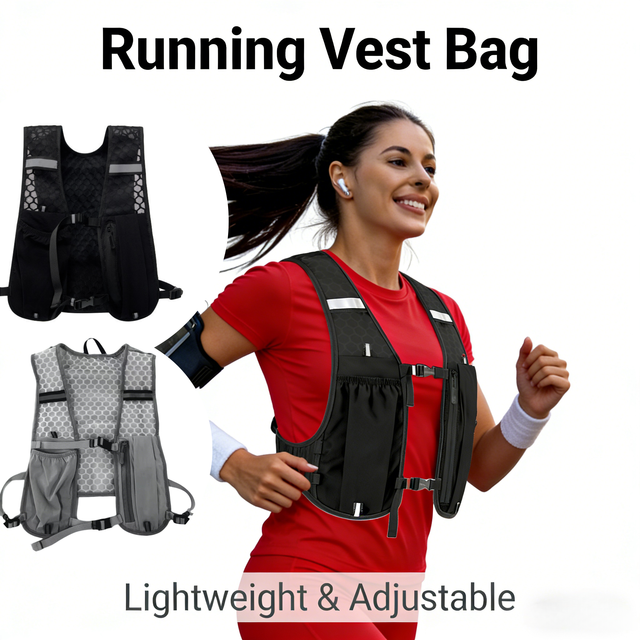 Reflective Lightweight Running Vest for Biking Sports With Hydration Chest Pack Phone Storage Pocket Outdoor Gear