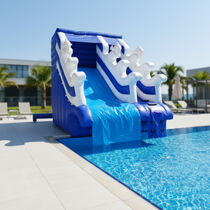 Grand toboggan aquatique gonflable commercial pour piscines creusées, adapté aux adultes - Product Image 1