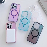 Étui de téléphone antichoc en métal avec cadre d'objectif dégradé, design chinoiserie magnétique pour 11-17 Pro Max 16E/17Air