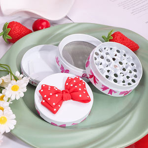 Molinillo de hierbas con lazo rosa de 63 mm con logotipo personalizado, aleación de Zinc clásica para fumar, accesorio de regalo para mujeres o niñas - Product Image 3