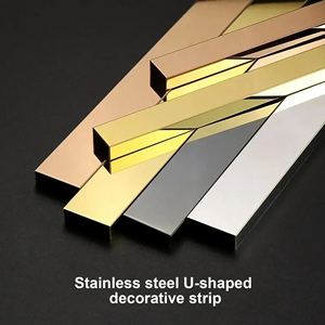 Bande décorative d'angle de protection de bord de garniture murale <span class=keywords><strong>en</strong></span> forme de <span class=keywords><strong>U</strong></span> de haute qualité <span class=keywords><strong>en</strong></span> acier inoxydable - Product Image 2