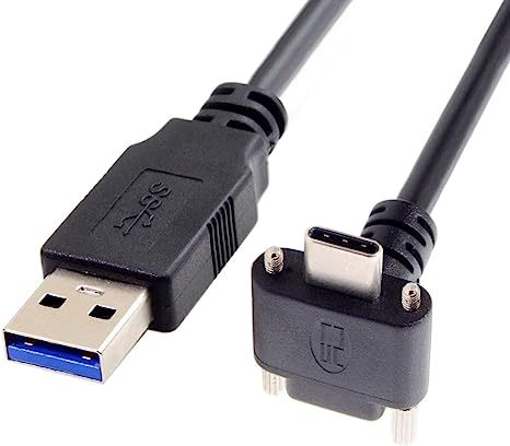Manufactory 90 Degree Elbow Right Angled Locking Screw USB Type-c to USB a 3.0 Data Extension Power Charging Cable Cord