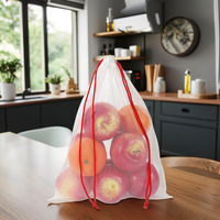 Sacs en filet pour fruits et légumes, emballage écologique en polyester réutilisable, sacs de courses en filet pour légumes avec logo personnalisé