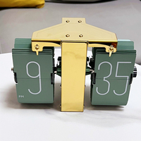 Einfache Luxuriöse Retro-Flip-Uhr Batteriebetriebene Automatische Mechanische Seitenumblätternde Wanduhr für Wohnzimmer Desktop-Nutzung Klein