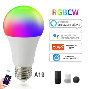 Tuya A19 9W Color Change Compatible With Alexa And Google Home Assistant Smart WiFi Light Bulb Led Smart Bulb LED RGB