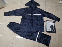 Veste de pluie imperméable intégrale pour homme, bleu marine, simple, pliable, avec bande réfléchissante, respirante, coupe-vent, pour camping et randonnée