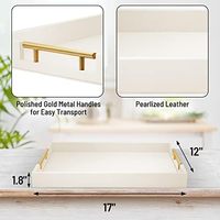 Plateau de service rectangulaire moderne à un seul niveau en bois massif, finition laquée blanche, portable, multifonctionnel, personnalisable, pour salon
