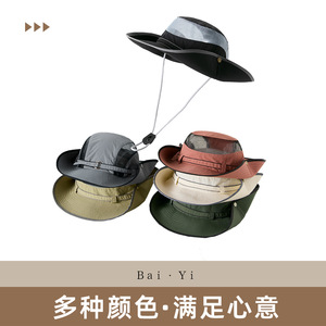 Sombrero de Sol de Ala Ancha de Secado Rápido, Transpirable, con Protección UV, para Pesca, Viajes y Actividades al Aire Libre, Talla Ajustable, Color Negro - Product Image 5