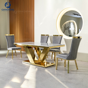 2022 New <strong>Model</strong> <strong>Dining</strong> Furniture Modern Design Marble Top <strong>Dining</strong> <strong>Table</strong> <strong>Sets</strong> - Product Image 1