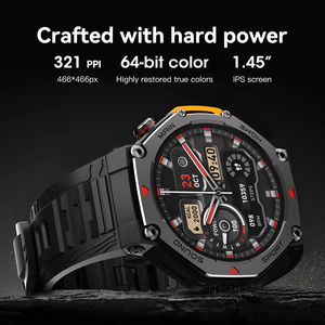 Montre connectée robuste M-Rex4, écran TFT 1,45 pouce, navigation GPS, notifications WhatsApp, étanche, charge sans fil, unisexe - Product Image 3