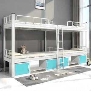 Lits superposés modernes en métal en gros avec rangement gain de place, montage facile, adaptés aux écoles, appartements et salons - Product Image 2