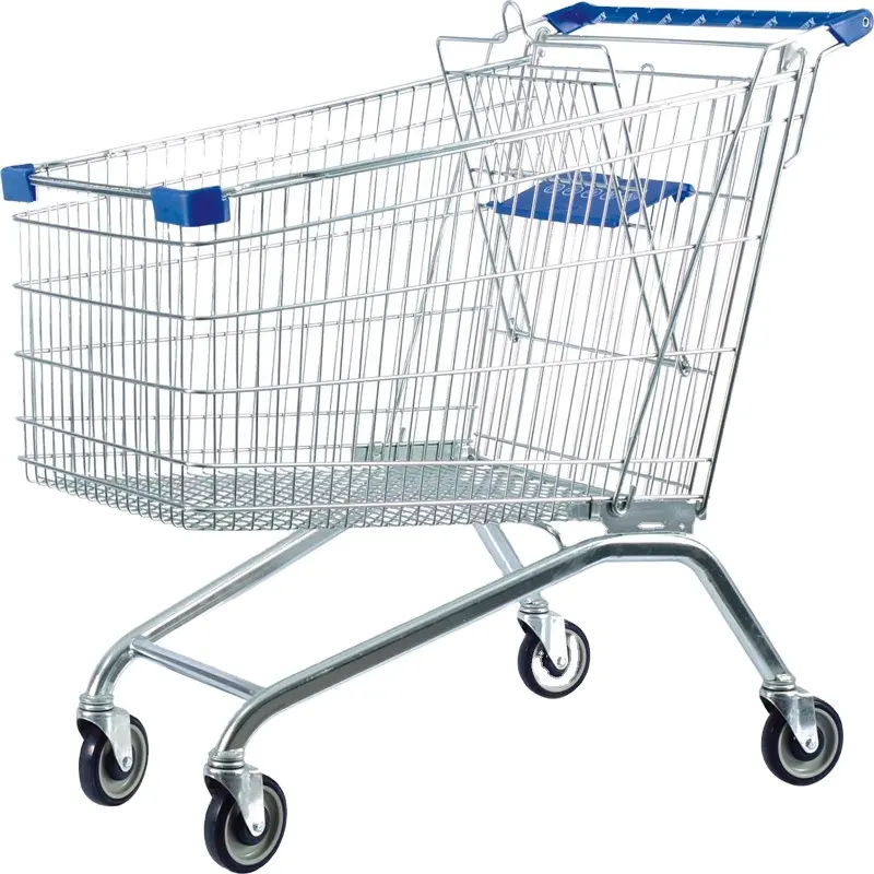 Guanriver High quality 125L Heavy duty European Style supermarket folding shopping trolley small cart